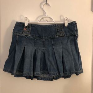 Aeropostale Pleated Denim Mini Skirt Size 3/4